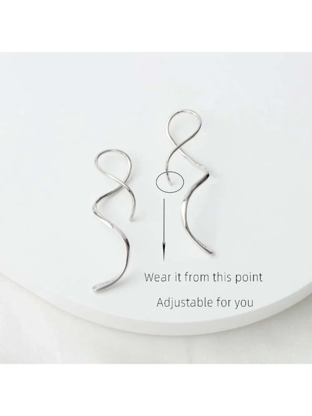 Handmade 925 Sterling Silver Spiral Threader Earrings | Elegant Pull Through